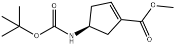 methyl (S)-4-((tert-butoxycarbonyl)amino)cyclopent-1-ene-1-carboxylate Struktur