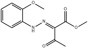 2-[(2-Methoxy-phenyl)-hydrazono]-3-oxo-butyric acid methyl ester Struktur