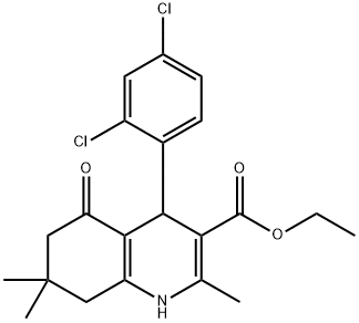 4-(2,4-Dichloro-phenyl)-2,7,7-trimethyl-5-oxo-1,4,5,6,7,8-hexahydro-quinoline-3-carboxylic acid ethyl ester Struktur