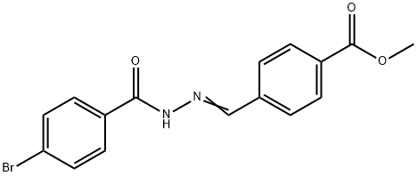 methyl 4-[(E)-{2-[(4-bromophenyl)carbonyl]hydrazinylidene}methyl]benzoate Struktur