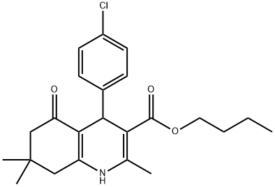 butyl 4-(4-chlorophenyl)-2,7,7-trimethyl-5-oxo-1,4,5,6,7,8-hexahydroquinoline-3-carboxylate Struktur