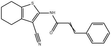 N-(3-cyano-4,5,6,7-tetrahydrobenzo[b]thiophen-2-yl)cinnamamide Struktur