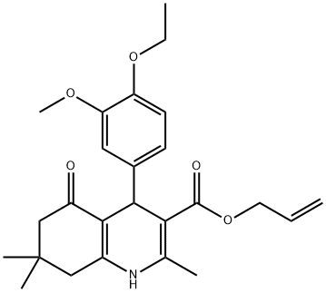 allyl 4-(4-ethoxy-3-methoxyphenyl)-2,7,7-trimethyl-5-oxo-1,4,5,6,7,8-hexahydroquinoline-3-carboxylate Struktur