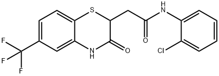 N-(2-chlorophenyl)-2-(3-oxo-6-(trifluoromethyl)-3,4-dihydro-2H-benzo[b][1,4]thiazin-2-yl)acetamide Struktur