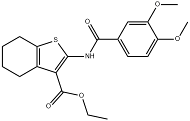 ethyl 2-(3,4-dimethoxybenzamido)-4,5,6,7-tetrahydrobenzo[b]thiophene-3-carboxylate Struktur