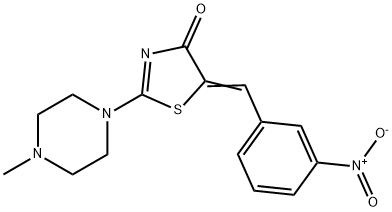 (Z)-2-(4-methylpiperazin-1-yl)-5-(3-nitrobenzylidene)thiazol-4(5H)-one Struktur