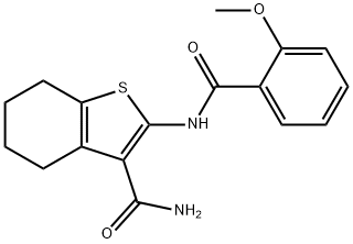 2-(2-methoxybenzamido)-4,5,6,7-tetrahydrobenzo[b]thiophene-3-carboxamide Struktur