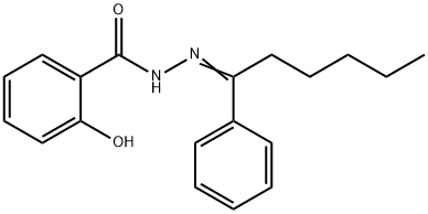 2-hydroxy-N'-(1-phenylhexylidene)benzohydrazide Struktur