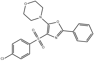 4-(4-((4-chlorophenyl)sulfonyl)-2-phenyloxazol-5-yl)morpholine Struktur