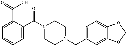 2-(4-Benzo[1,3]dioxol-5-ylmethyl-piperazine-1-carbonyl)-benzoic acid Struktur