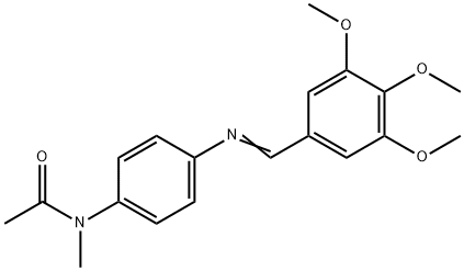 N-methyl-N-{4-[(3,4,5-trimethoxybenzylidene)amino]phenyl}acetamide Struktur