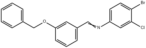 N-[3-(benzyloxy)benzylidene]-4-bromo-3-chloroaniline Struktur