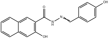 3-hydroxy-N'-(4-hydroxybenzylidene)-2-naphthohydrazide Struktur