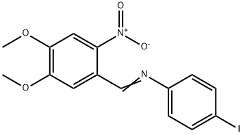 N-(4,5-dimethoxy-2-nitrobenzylidene)-4-iodoaniline Struktur