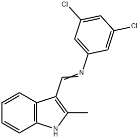 (3,5-dichlorophenyl)[(2-methyl-1H-indol-3-yl)methylene]amine Struktur