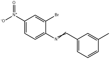 (2-bromo-4-nitrophenyl)(3-methylbenzylidene)amine Struktur