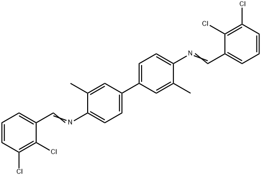 N,N'-bis(2,3-dichlorobenzylidene)-3,3'-dimethyl-4,4'-biphenyldiamine Struktur