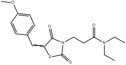 (Z)-N,N-diethyl-3-(5-(4-methoxybenzylidene)-4-oxo-2-thioxothiazolidin-3-yl)propanamide Struktur