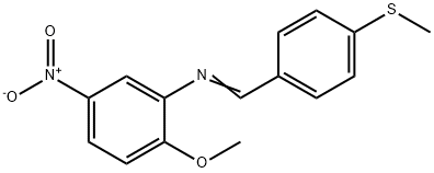 (2-methoxy-5-nitrophenyl)[4-(methylsulfanyl)benzylidene]amine Struktur