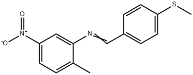 (2-methyl-5-nitrophenyl)[4-(methylsulfanyl)benzylidene]amine Struktur