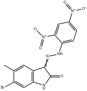 6-bromo-3-[(2,4-dinitrophenyl)hydrazono]-5-methyl-1,3-dihydro-2H-indol-2-one Struktur