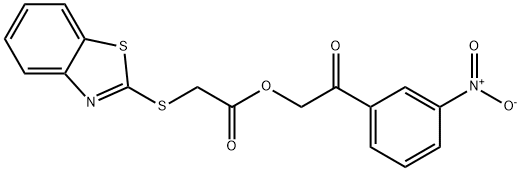 2-(3-nitrophenyl)-2-oxoethyl 2-(benzo[d]thiazol-2-ylthio)acetate Struktur