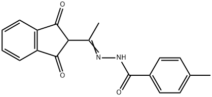 N'-[1-(1,3-dioxo-2,3-dihydro-1H-inden-2-yl)ethylidene]-4-methylbenzohydrazide Struktur