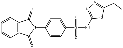 4-(1,3-dioxoisoindolin-2-yl)-N-(5-ethyl-1,3,4-thiadiazol-2-yl)benzenesulfonamide Struktur