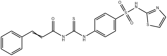 3-phenyl-N-[({4-[(1,3-thiazol-2-ylamino)sulfonyl]phenyl}amino)carbonothioyl]acrylamide Struktur