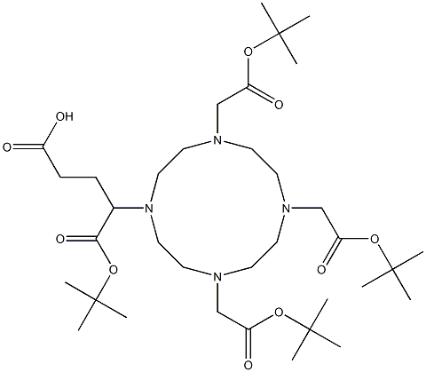 1,4,7,10-Tetraazacyclododecane-1,4,7,10-tetraacetic acid, a-(2-carboxyethyl)-, 1,4,7,10-tetrakis(1,1-dimethylethyl) ester Struktur