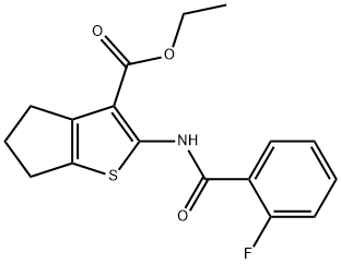 ethyl 2-(2-fluorobenzamido)-5,6-dihydro-4H-cyclopenta[b]thiophene-3-carboxylate Struktur