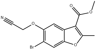 methyl 6-bromo-5-(cyanomethoxy)-2-methylbenzofuran-3-carboxylate Struktur