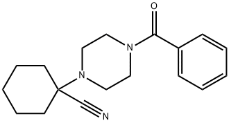 1-(4-Benzoyl-piperazin-1-yl)-cyclohexanecarbonitrile Struktur