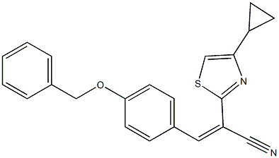 (Z)-3-(4-(benzyloxy)phenyl)-2-(4-cyclopropylthiazol-2-yl)acrylonitrile Struktur