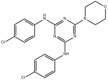 N2,N4-bis(4-chlorophenyl)-6-morpholino-1,3,5-triazine-2,4-diamine Struktur