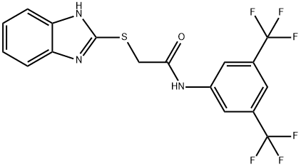 2-(1H-benzimidazol-2-ylsulfanyl)-N-[3,5-bis(trifluoromethyl)phenyl]acetamide Struktur