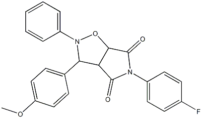 5-(4-fluorophenyl)-3-(4-methoxyphenyl)-2-phenyltetrahydro-4H-pyrrolo[3,4-d]isoxazole-4,6(5H)-dione Struktur