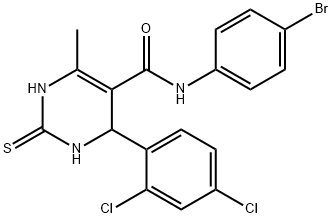 N-(4-bromophenyl)-4-(2,4-dichlorophenyl)-6-methyl-2-thioxo-1,2,3,4-tetrahydropyrimidine-5-carboxamide Struktur