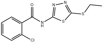 2-chloro-N-(5-(ethylthio)-1,3,4-thiadiazol-2-yl)benzamide Struktur