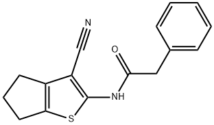 N-(3-cyano-5,6-dihydro-4H-cyclopenta[b]thiophen-2-yl)-2-phenylacetamide Struktur