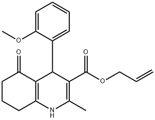 prop-2-en-1-yl 4-(2-methoxyphenyl)-2-methyl-5-oxo-1,4,5,6,7,8-hexahydroquinoline-3-carboxylate Struktur