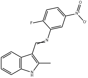 (2-fluoro-5-nitrophenyl)[(2-methyl-1H-indol-3-yl)methylene]amine Struktur