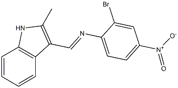 (2-bromo-4-nitrophenyl)[(2-methyl-1H-indol-3-yl)methylene]amine Struktur