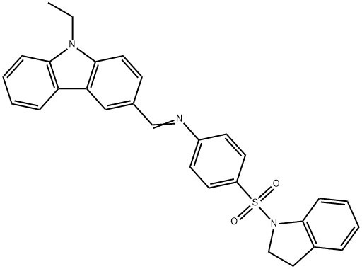 4-(2,3-dihydro-1H-indol-1-ylsulfonyl)-N-[(9-ethyl-9H-carbazol-3-yl)methylene]aniline Struktur