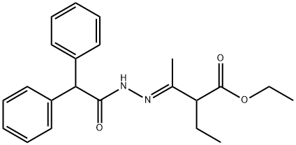 ethyl 3-[(diphenylacetyl)hydrazono]-2-ethylbutanoate Struktur