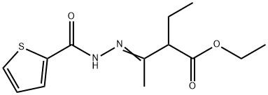 ethyl 2-ethyl-3-[(2-thienylcarbonyl)hydrazono]butanoate Struktur