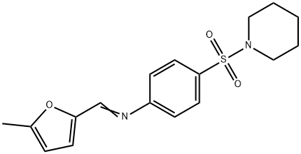 N-[(5-methyl-2-furyl)methylene]-4-(1-piperidinylsulfonyl)aniline Struktur