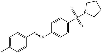 N-(4-methylbenzylidene)-4-(1-pyrrolidinylsulfonyl)aniline Struktur