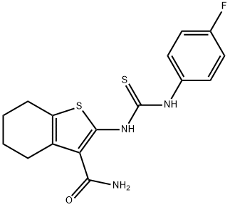 2-({[(4-fluorophenyl)amino]carbonothioyl}amino)-4,5,6,7-tetrahydro-1-benzothiophene-3-carboxamide Struktur