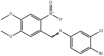 (4-bromo-3-chlorophenyl)(4,5-dimethoxy-2-nitrobenzylidene)amine Struktur